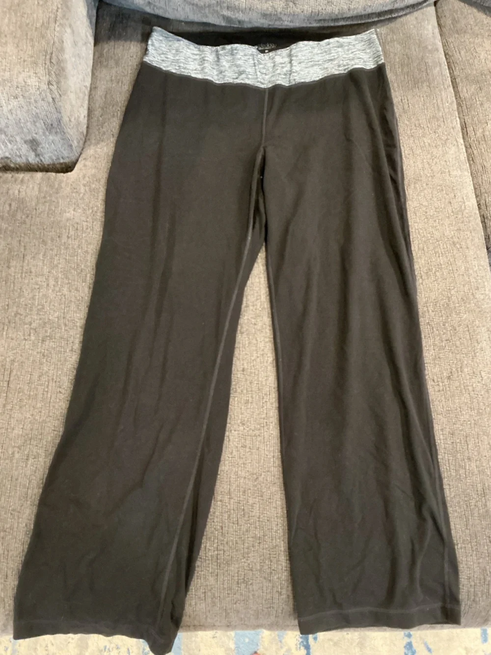 Women’s Black Lounge Pants with Gray Waistband